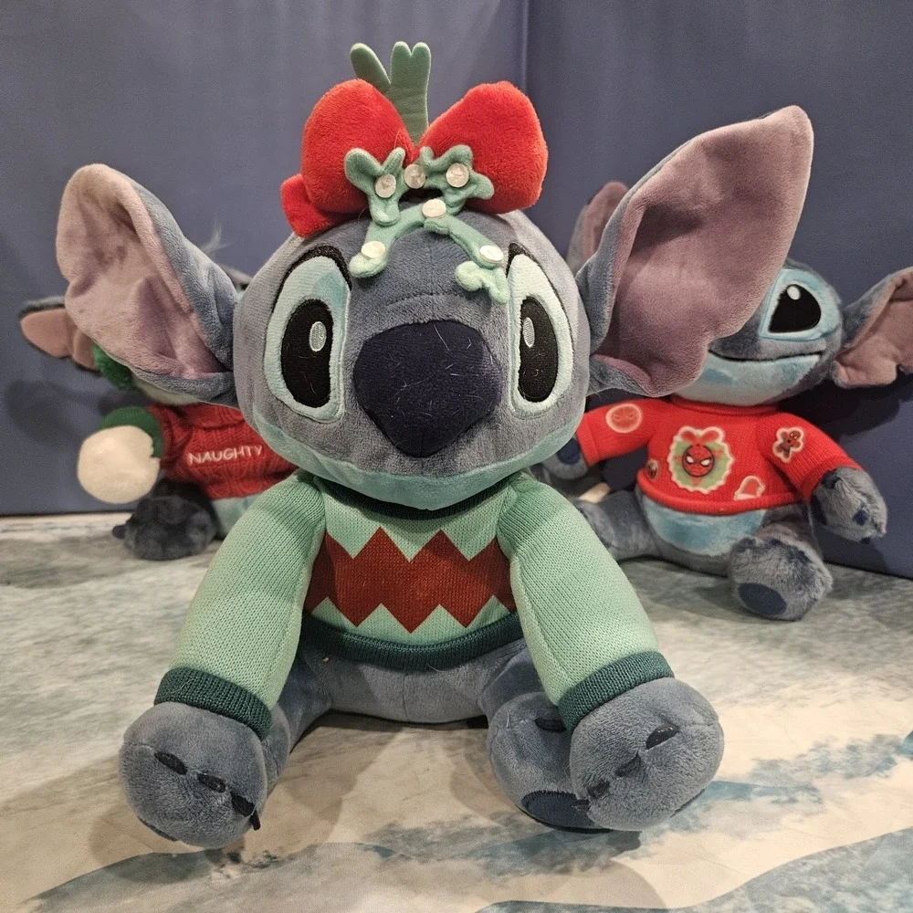 Disney Stitch‎ Christmas Holiday Plush Bundle 4 Lilo & Stitch Santa Naughty Elf